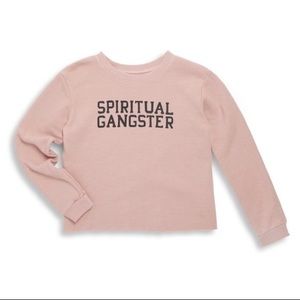 Spiritual Gangster Girls Varsity Crop Sweatshirt